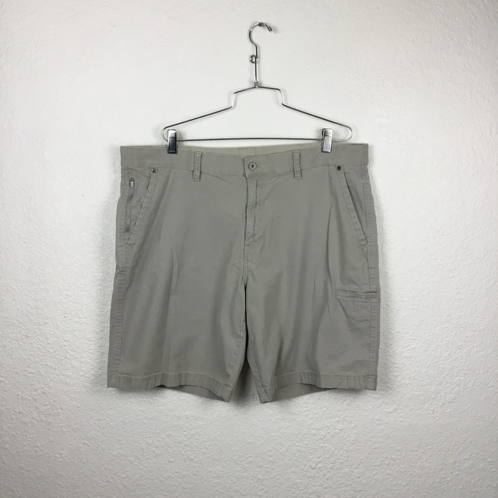 Weatherproof  Cargo Shorts Size 42 Regular Fit Pockets Men's  Cotton Light Grey